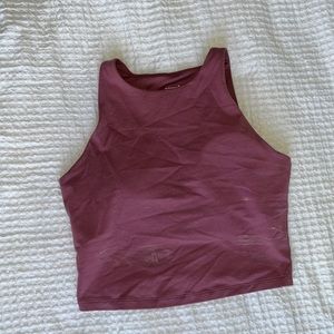 pink cropped workout top